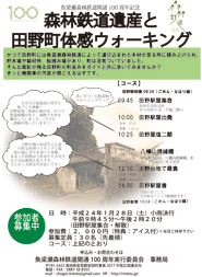 森林鉄道遺産と田野町体感ウォーキング